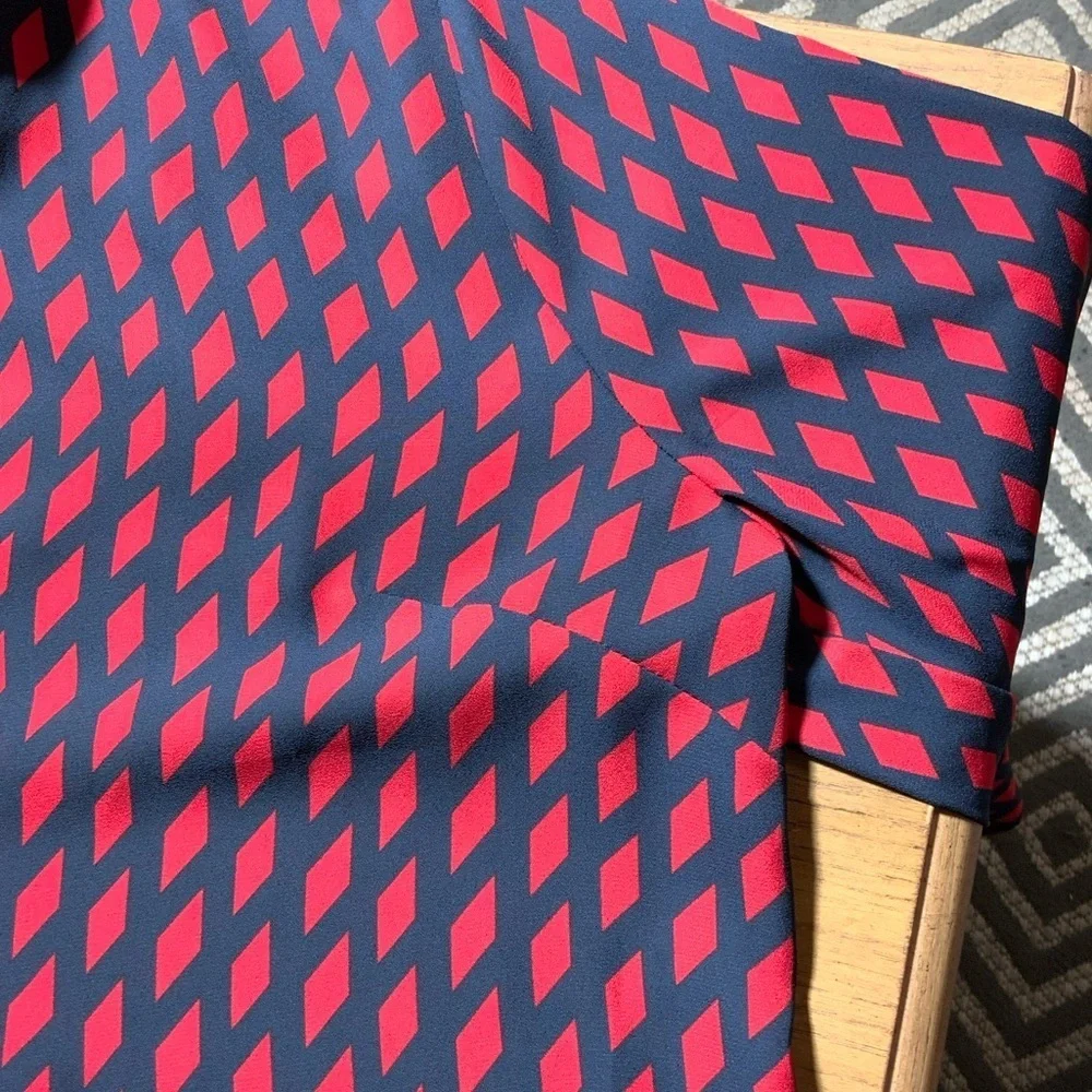 Banana Republic Red and Black Geometric Shirt